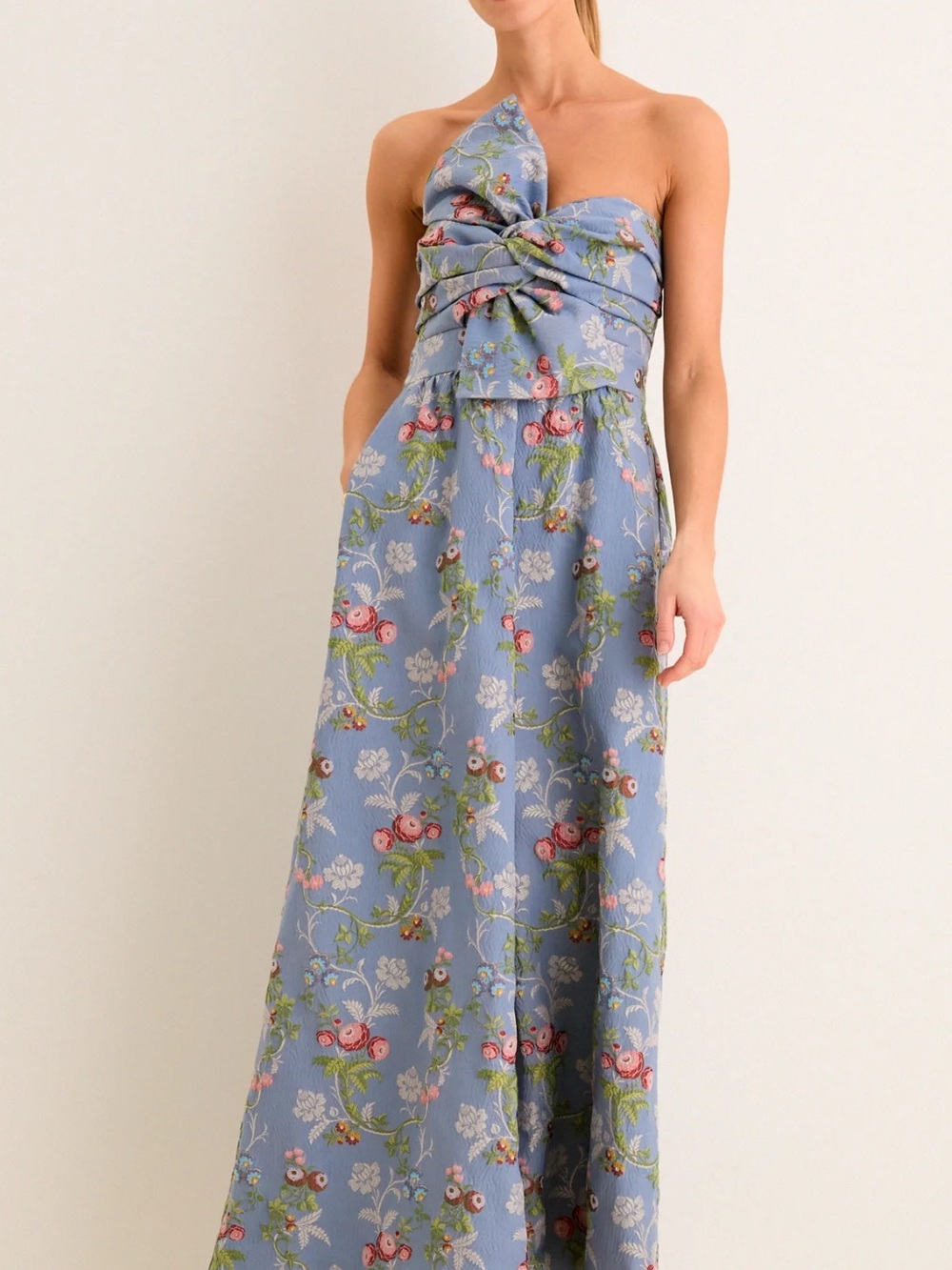 Trellis Bloom Jacquard Gown